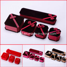 Fabric Jewelry Boxes Ring / Necklace / Bracelet Packing Box with Ribbon Bow